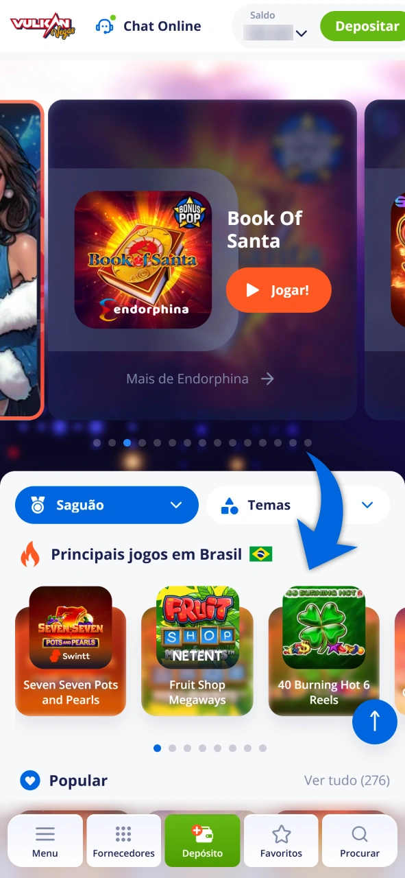 Abra o Aplicativo Vulkan Vegas no Android e comece a jogar.