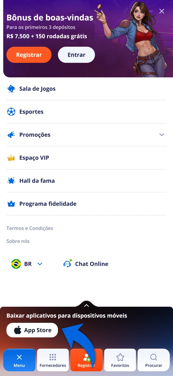 Procure o Aplicativo Vulkan Vegas oficial para iOS na loja oficial.