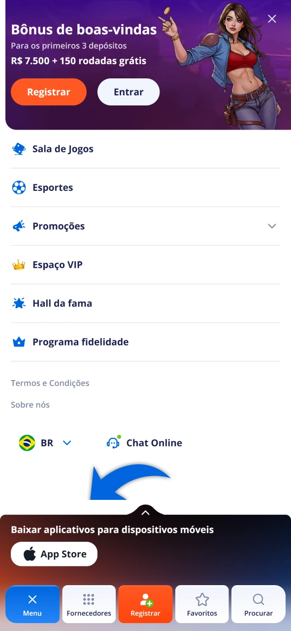 Procure pelo aplicativo Vulkan Vegas oficial na App Store do seu iOS.
