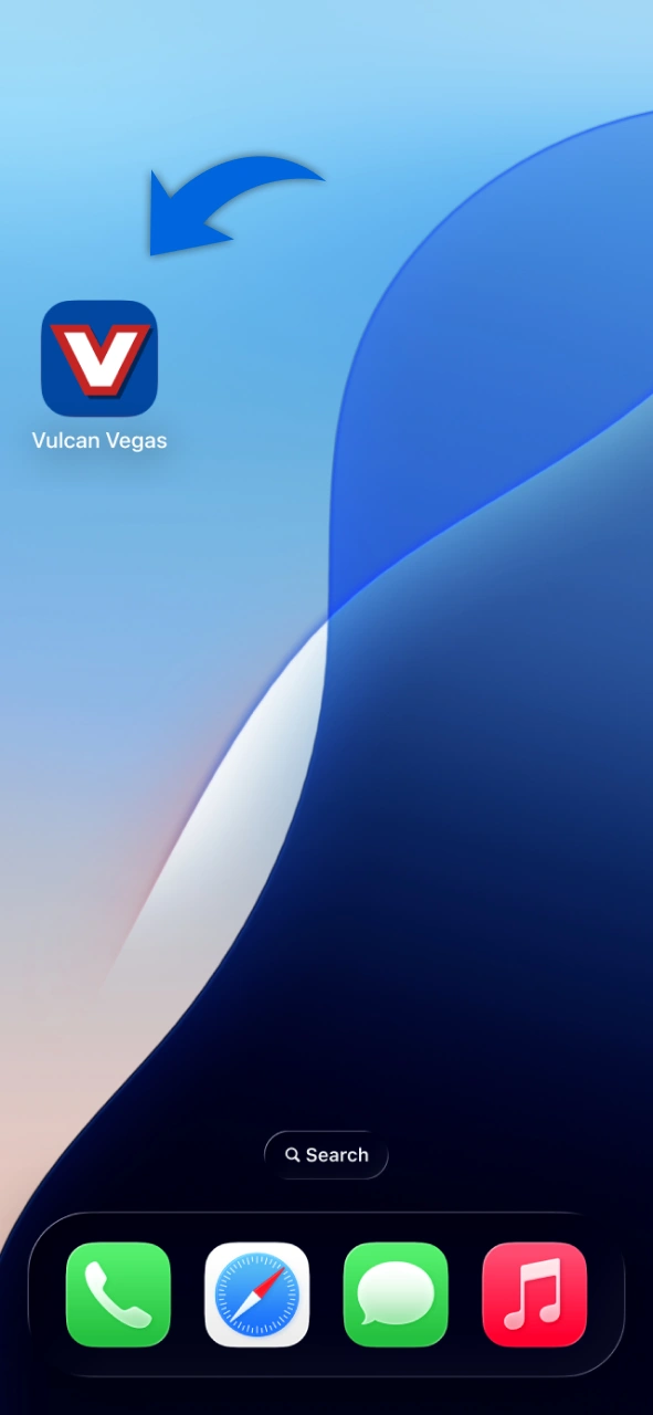 Inicie o Vulkan Vegas no iOS e autorize seu acesso para apostar.