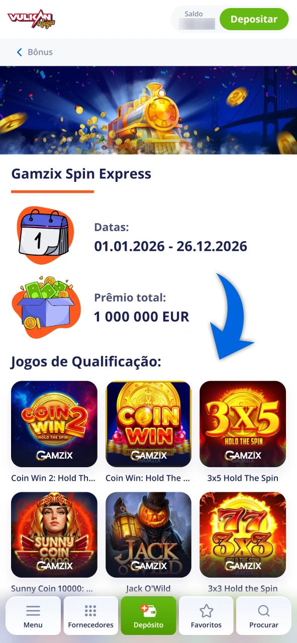 Cumpra as regras do bônus em Vulkan Vegas.